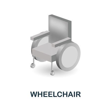 Wheelchair icon. 3d illustration from medicine collection. Creative Wheelchair 3d icon for web design, templates, infographics and moreのイラスト素材