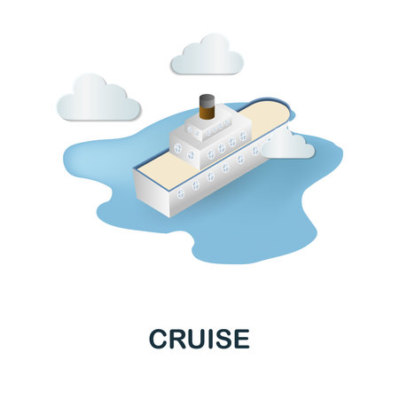 Cruise icon. 3d illustration from resorts collection. Creative Cruise 3d icon for web design, templates, infographics and moreのイラスト素材