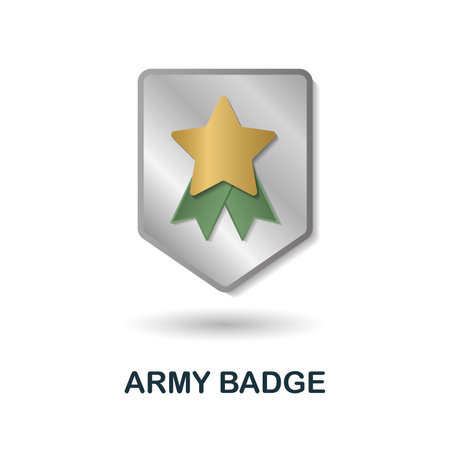 Army Badge icon. 3d illustration from war collection. Creative Army Badge 3d icon for web design, templates, infographics and moreのイラスト素材