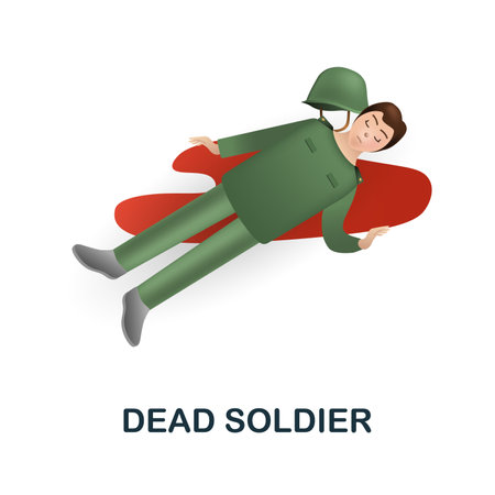 Dead Soldier icon. 3d illustration from war collection. Creative Dead Soldier 3d icon for web design, templates, infographics and moreのイラスト素材