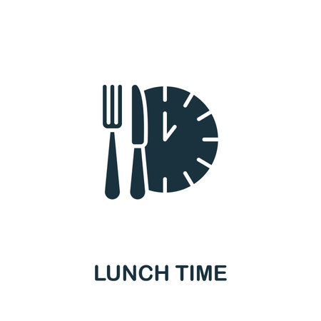 Lunch Time icon. Monochrome simple Food Delivery icon for templates, web design and infographicsのイラスト素材