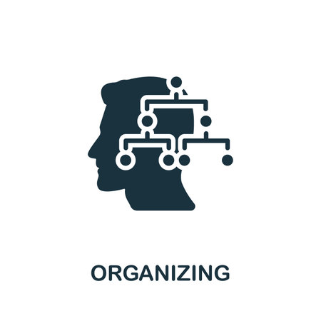 Organizing icon. Monochrome simple Life Skills icon for templates, web design and infographicsのイラスト素材