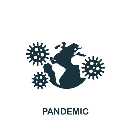 Pandemic icon. Monochrome simple New Normality icon for templates, web design and infographicsのイラスト素材