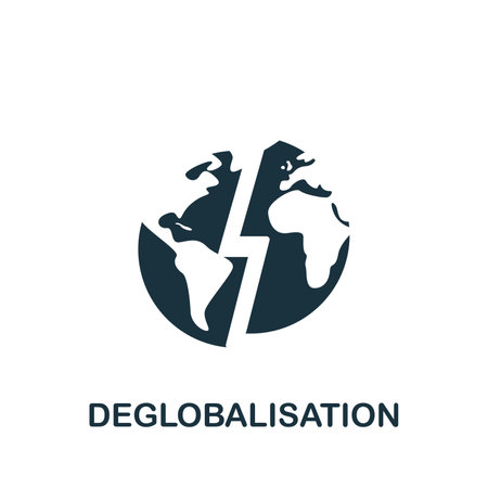 Deglobalisation icon. Monochrome simple New Normality icon for templates, web design and...
