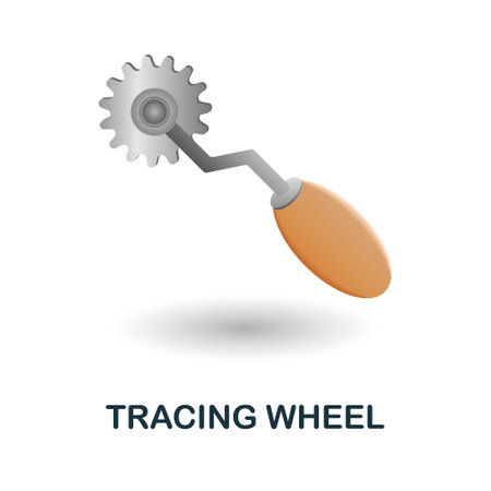 Tracing Wheel icon. 3d illustration from construction instruments collection. Creative Tracing Wheel 3d icon for web design, templates, infographics and moreのイラスト素材