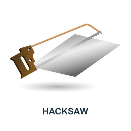 Hacksaw icon. 3d illustration from construction instruments collection. Creative Hacksaw 3d icon for web design, templates, infographics and moreのイラスト素材