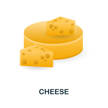 Cheese icon. 3d illustration from food market collection. Creative Cheese 3d icon for web design, templates, infographics and moreのイラスト素材