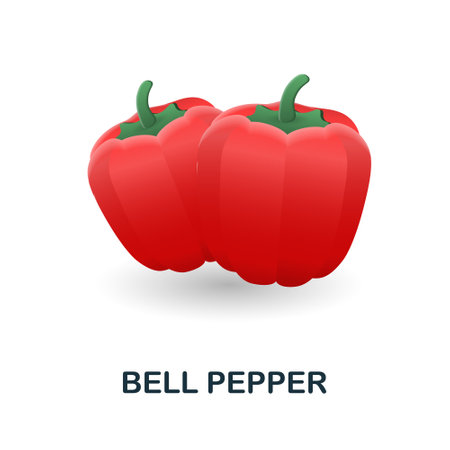 Bell Pepper icon. 3d illustration from food market collection. Creative Bell Pepper 3d icon for web design, templates, infographics and moreのイラスト素材