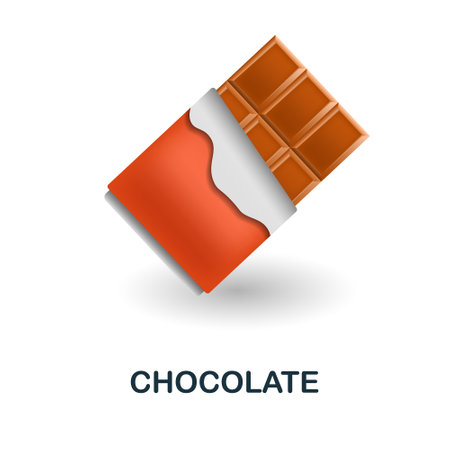 Chocolate icon. 3d illustration from food market collection. Creative Chocolate 3d icon for web design, templates, infographics and moreのイラスト素材