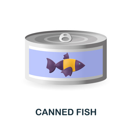 Canned Fish icon. 3d illustration from food market collection. Creative Canned Fish 3d icon for web design, templates, infographics and moreのイラスト素材