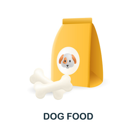 Dog Food icon. 3d illustration from home pets collection. Creative Dog Food 3d icon for web design, templates, infographics and moreのイラスト素材