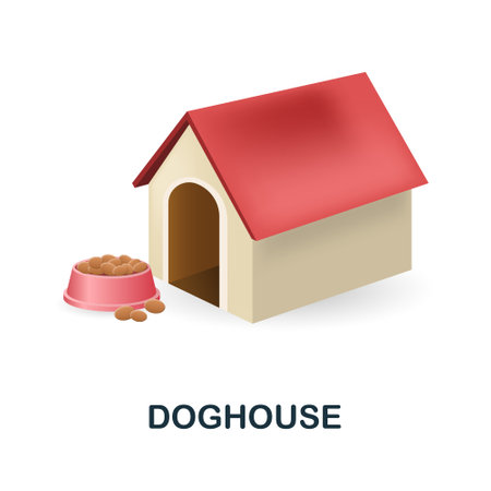 Doghouse icon. 3d illustration from home pets collection. Creative Doghouse 3d icon for web design, templates, infographics and moreのイラスト素材