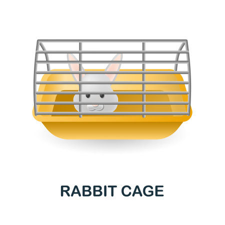 Rabbit Cage icon. 3d illustration from home pets collection. Creative Rabbit Cage 3d icon for web design, templates, infographics and moreのイラスト素材