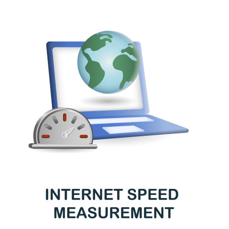 Internet Speed Measurement icon. 3d illustration from measurement collection. Creative Internet Speed Measurement 3d icon for web design, templates, infographics and moreのイラスト素材