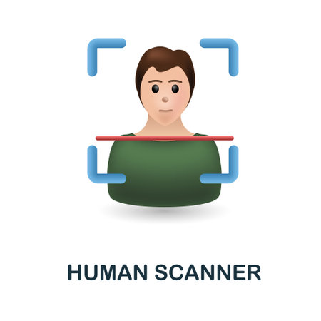 Human Scanner icon. 3d illustration from security collection. Creative Human Scanner 3d icon for web design, templates, infographics and moreのイラスト素材