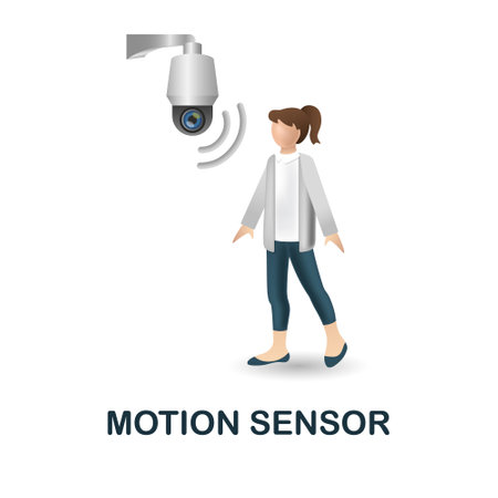 Motion Sensor icon. 3d illustration from security collection. Creative Motion Sensor 3d icon for web design, templates, infographics and moreのイラスト素材