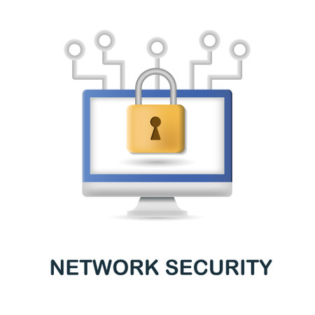 Network Security icon. 3d illustration from security collection. Creative Network Security 3d icon for web design, templates, infographics and moreのイラスト素材