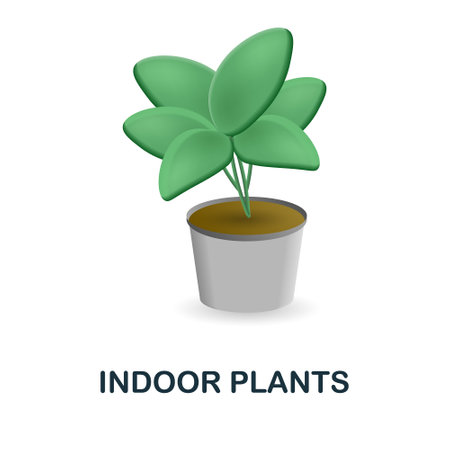 Indoor Plants icon. 3d illustration from work place collection. Creative Indoor Plants 3d icon for web design, templates, infographics and moreのイラスト素材