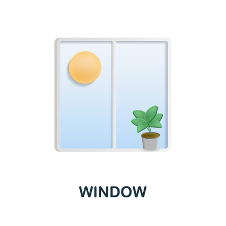 Window icon. 3d illustration from work place collection. Creative Window 3d icon for web design,...