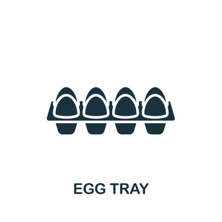 Egg tray icon. Monochrome simple sign from agriculture collection. Egg tray icon for templates, web design and infographics.のイラスト素材