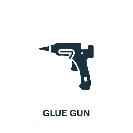 Glue gun icon. Monochrome simple sign from construction instruments collection. Glue gun icon for  templates, web design and infographics.のイラスト素材