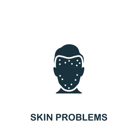 Skin problems icon. Monochrome simple sign from cosmetology collection. Skin problems icon for  templates, web design and infographic.のイラスト素材