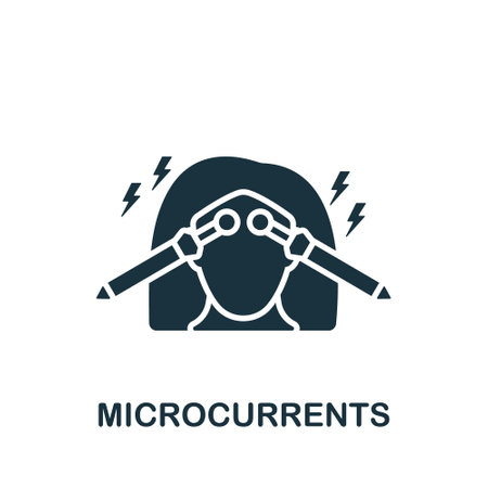 Microcurrents icon. Monochrome simple sign from cosmetology collection. Microcurrents icon for  templates, web design and infographics.のイラスト素材
