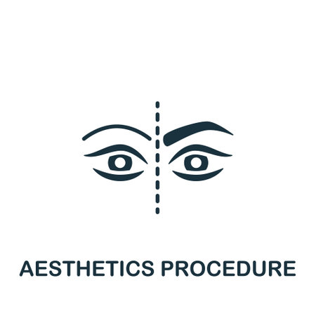 Aesthetics procedure icon. Monochrome simple sign from cosmetology collection. Aesthetics procedure icon for  templates, web design and infographics.のイラスト素材