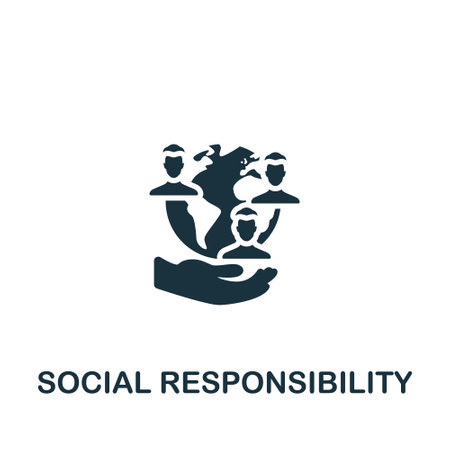 Social responsibility icon. Monochrome simple sign from donation collection. Social responsibility icon for  templates, web design and infographics.のイラスト素材