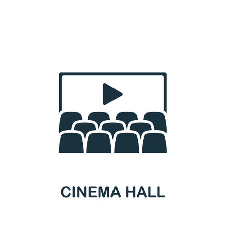 Cinema hall icon. Monochrome simple sign from entertainment collection. Cinema hall icon for templates, web design and infographics.のイラスト素材