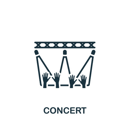Concert icon. Monochrome simple sign from entertainment collection. Concert icon for  templates, web design and infographics.のイラスト素材