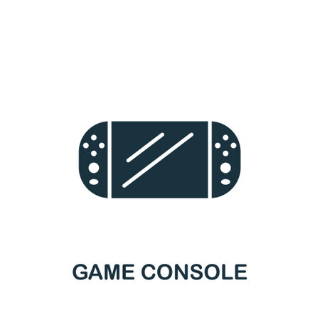 Game console icon. Monochrome simple sign from entertainment collection. Game console icon for  templates, web design and infographics.のイラスト素材