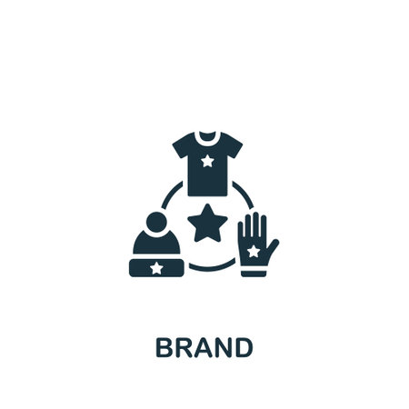 Brand icon. Monochrome simple sign from intellectual property collection. Brand icon for templates, web design and infographics.のイラスト素材