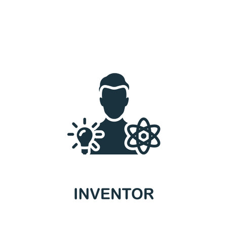 Inventor icon. Monochrome simple sign from intellectual property collection. Inventor icon for templates, web design and infographics.のイラスト素材