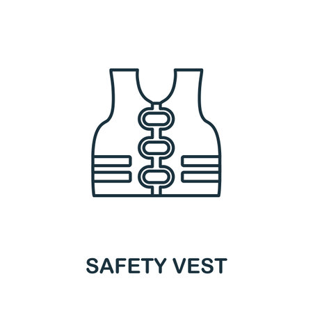 Safety Vest line icon. Monochrome simple Safety Vest outline icon for templates, web design and infographicsのイラスト素材