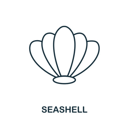 Seashell line icon. Monochrome simple Seashell outline icon for templates, web design and...