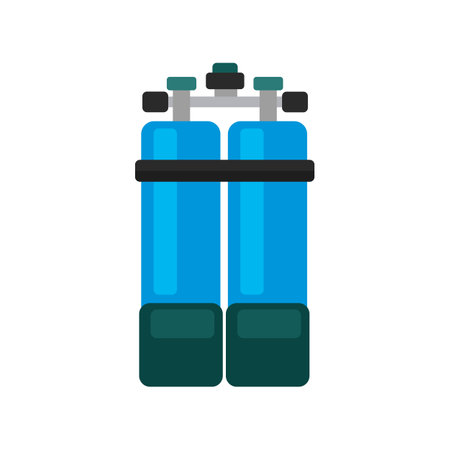 Oxygen tanks illustration in color cartoon style. Editable vector graphic design.のイラスト素材