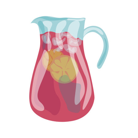 Pitcher with punch illustration in color cartoon style. Editable vector graphic design.のイラスト素材