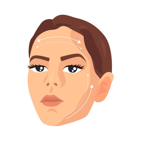 Facelift illustration in color cartoon style. Editable vector graphic design.のイラスト素材