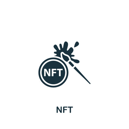 NFT icon. Monochrome simple sign from blockchain collection. NFT icon for logo, templates, web design and infographics.のイラスト素材