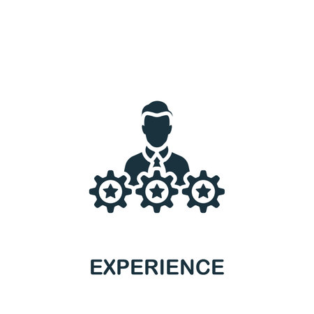 Experience icon. Monochrome simple sign from critical thinking collection. Experience icon for logo, templates, web design and infographics.のイラスト素材