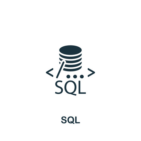 SQL icon. Monochrome simple sign from data analytics collection. SQL icon for logo, templates, web design and infographics.のイラスト素材