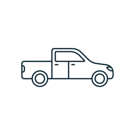 Pickup truck icon. Monochrome simple sign from agriculture collection. Pickup truck icon for logo, templates, web design and infographics.のイラスト素材