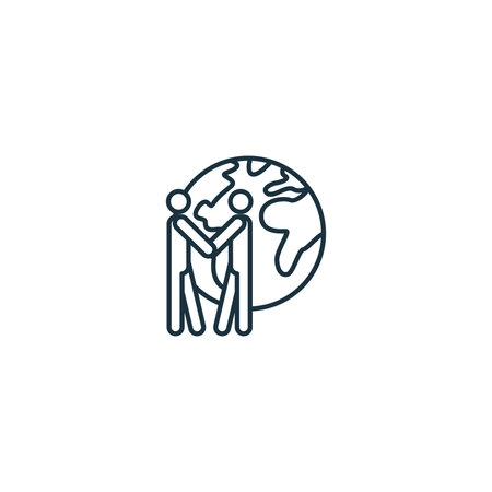 Global partners icon. Monochrome simple sign from collaboration collection. Global partners icon for logo, templates, web design and infographics.のイラスト素材
