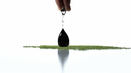 Raindrop and a man silhouette double exposure illustration - Generative AI.の素材