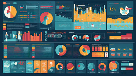 Digital learning platform interface flat illustration - Generative AI.の素材