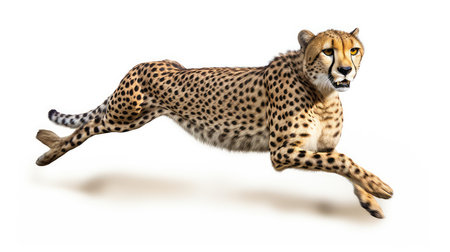 Graceful cheetah photo realistic illustration - Generative AI.の素材