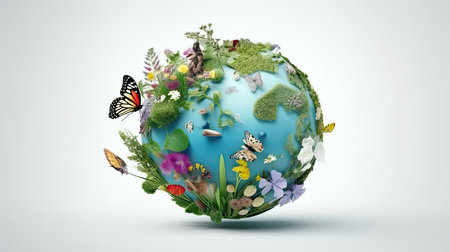 Earth day symbol photo realistic illustration - Generative AI.の素材