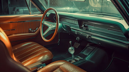 Cars interior being cleaned photo realistic illustration - Generative AI.の素材