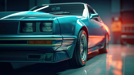 Car receiving a paint touch-up photo realistic illustration - Generative AI.の素材